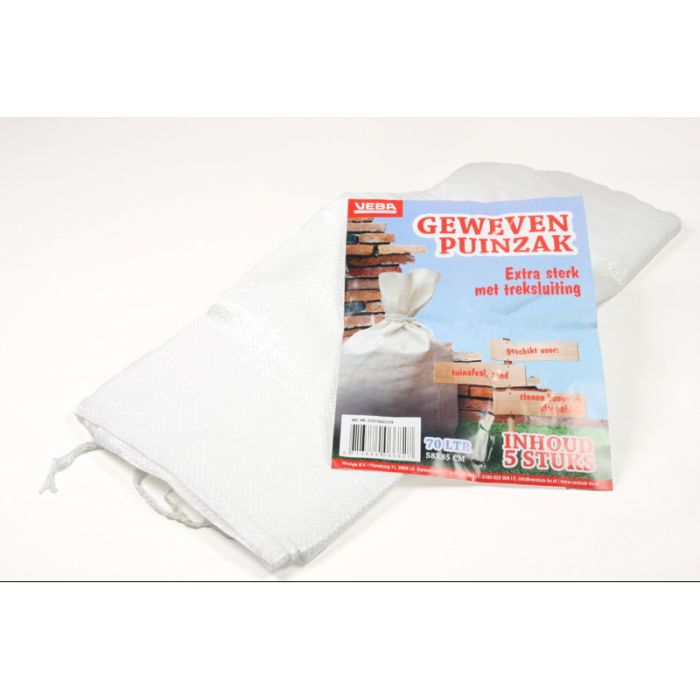 VEBA Puinzakken/grofvuilzakken geweven 70L 4 st pak
