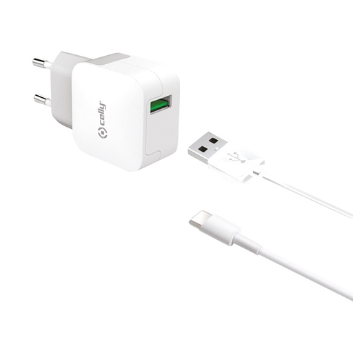 Celly 5723882 Thuislader USB-C 2.4A Wit